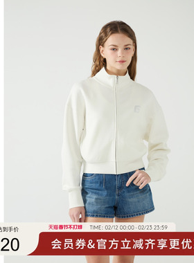 GUESS女士纯色简约日常休闲高领外套-W5PP93K2Q40