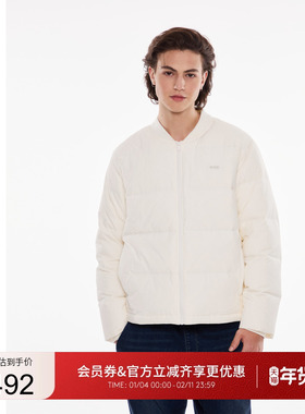 GUESS男女同款时尚百搭棒球领绗缝羽绒服-MO4W9894