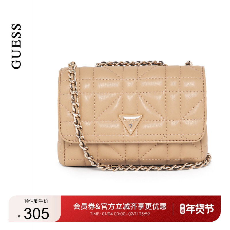GUESS女士温柔精致简约时尚小香风腋下包-QG962578