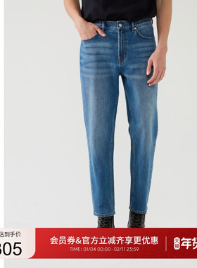 GUESS男士经典日常百搭水洗牛仔长裤-X5PA15D51V0