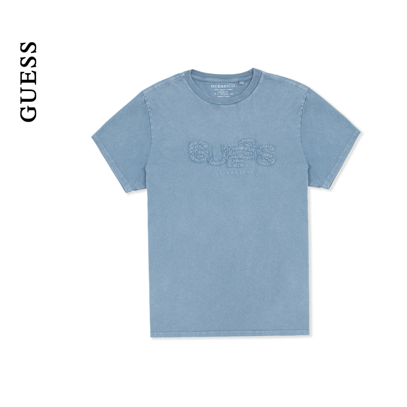 GUESS中性针织logo纯色百搭通勤短袖T恤-M5GI34KBZV1