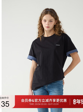GUESS男女同款日常打底圆领短袖T恤-M5PP56K2Q40
