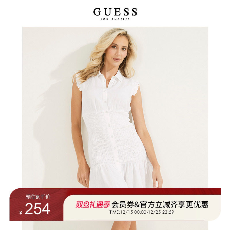 Guess新款女士纯色小飞袖轻熟