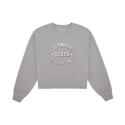 GUESS休闲logo短款长袖卫衣