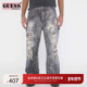 GUESSOriginals男士 街头潮流破洞水洗直筒牛仔裤