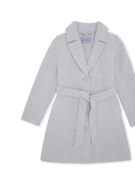 GUESS女士纯色纹理感气质羊毛毛呢外套-W4BL54WGL22