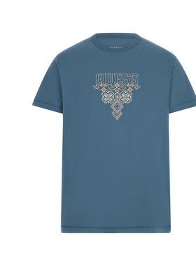 GUESS男士LOGO字母潮流印花圆领短袖T恤-M5GI11K8FQ4