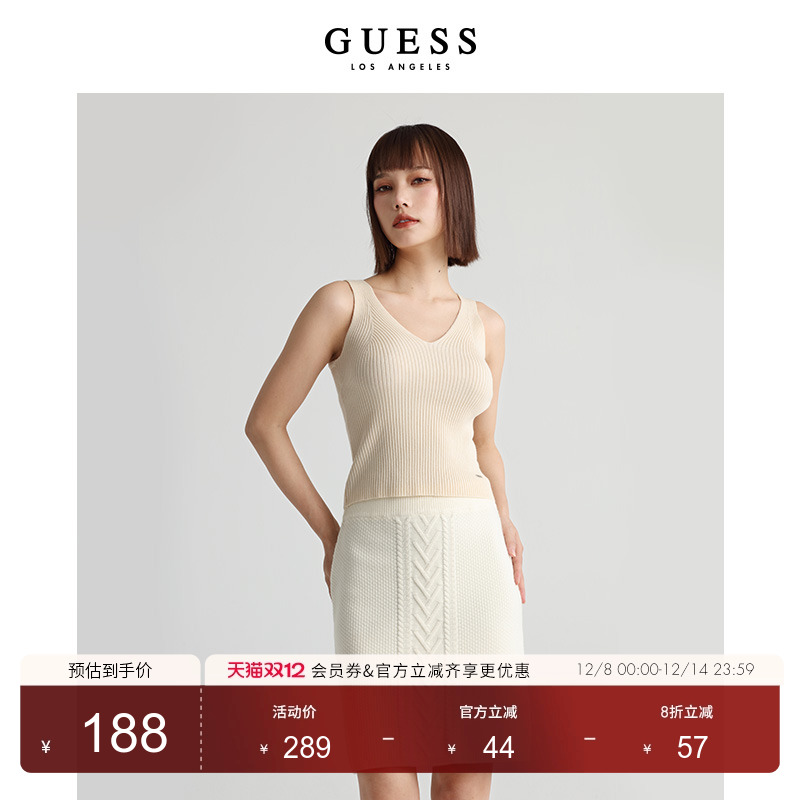 新款冬女士针织背心GUESS