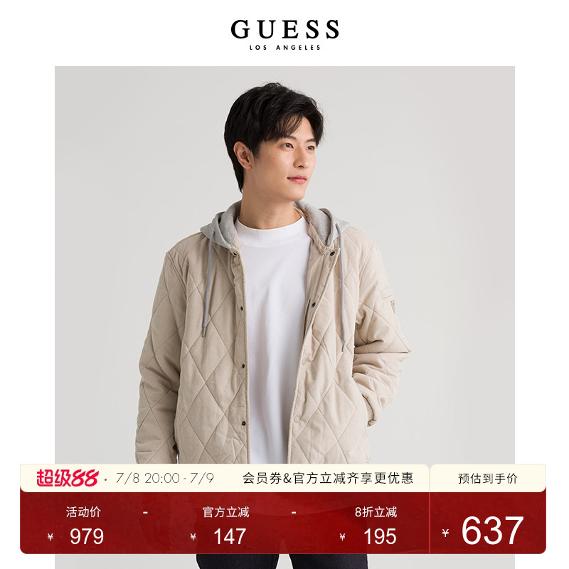 冬款保暖外套GUESS连帽