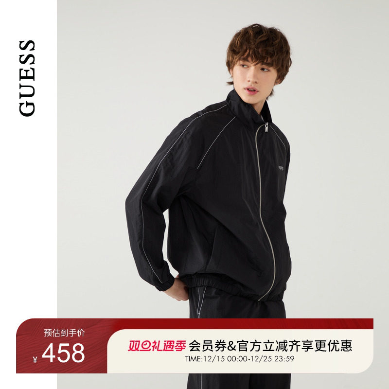 GUESS简约运动休闲立领外套