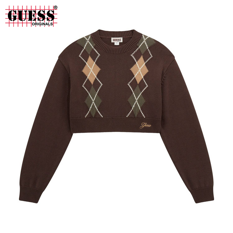 GUESSOriginals圆领短款针织衫