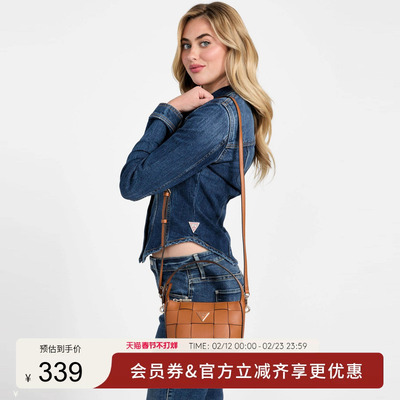GUESS女士复古质感简约通勤都市时尚单肩包-WG966172