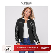 GUESS女美式 高街宽松百搭棒球服撞色夹克外套