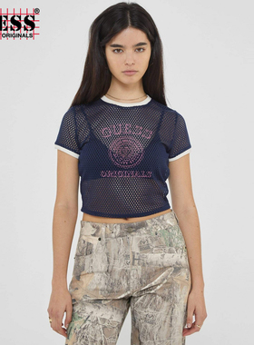 GUESSOriginals   女士透气网眼设计T恤-W4YP21KCCL0