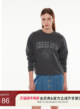 GUESS男女同款潮流字母图案圆领套头卫衣-MO3K9442K