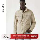 GUESS25年新款 M5YL03WGUM0 立领户外休闲梭织外套 早秋男士 工装