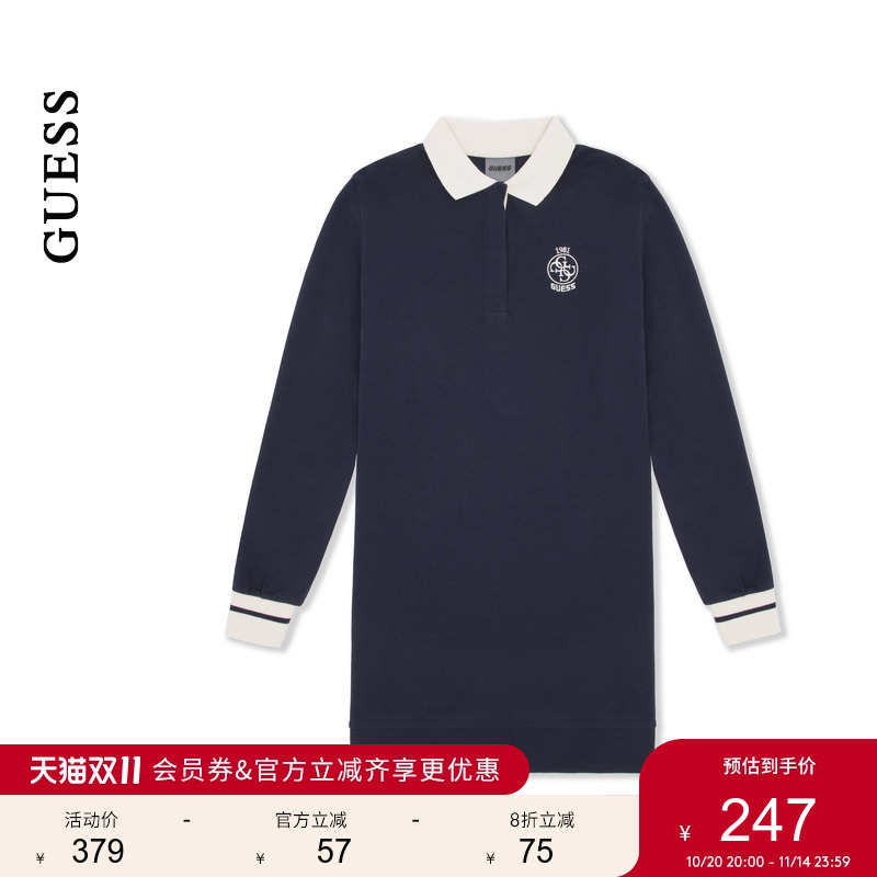 GUESS学院风舒适休闲纯棉连衣裙