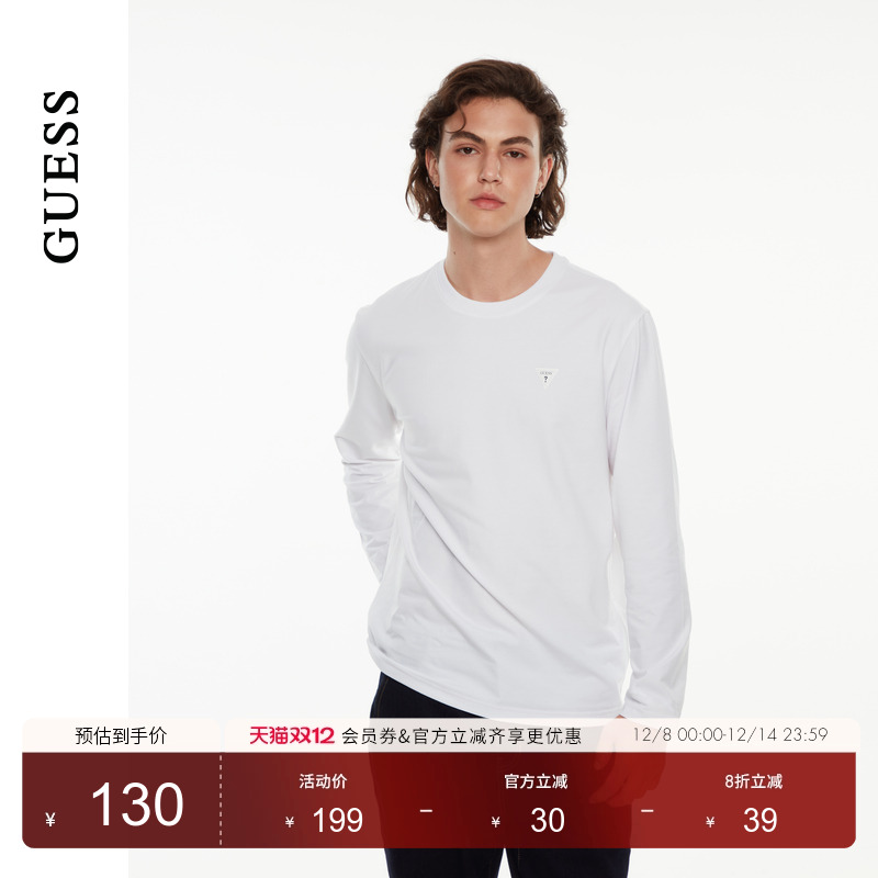 GUESS经典版型舒适长袖T恤
