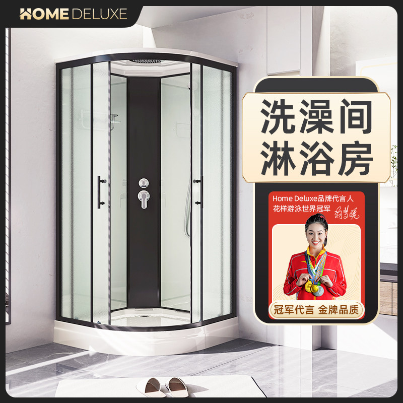 弧扇形一体式淋浴房家用图片
