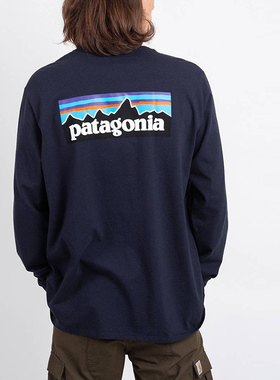 Patagonia P-6 Logo Responsibili巴塔户外环保混纺长袖T恤38518