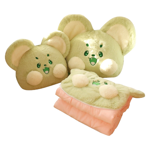 冬季加厚抱枕被子两用二合一折叠汽车载枕头被办公室午睡毯子靠枕