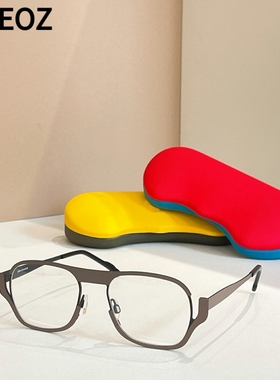 THEO Plan 不规则形超轻纯钛手造复古平光眼镜框防男女款近视镜架