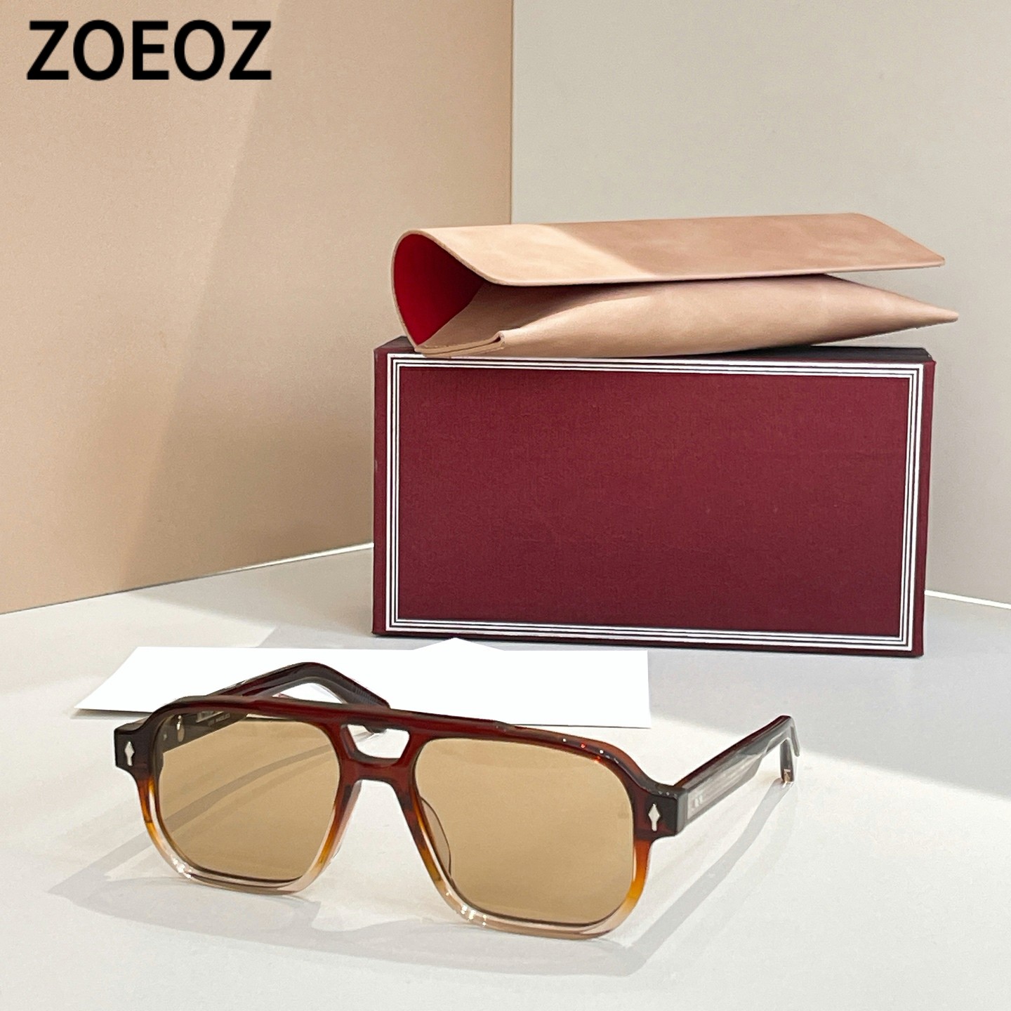 jmm EVANS复古飞行员式方形墨镜近视镜框男女款板材防晒太阳眼镜