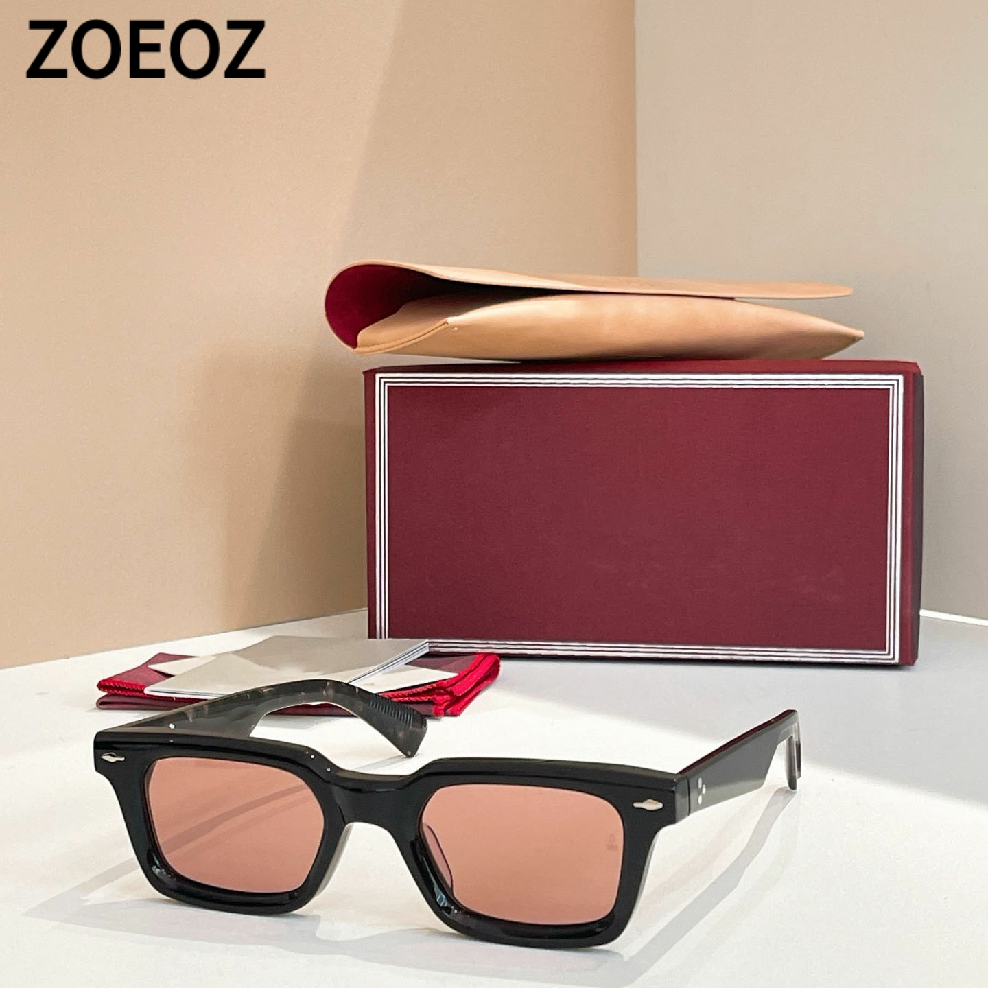 jmm CASABLANCAI 复古粗框窄款长方形男女墨镜板材中小脸太阳眼镜