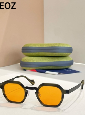 ANNE ORNETTE复古板材中金方形墨镜太阳眼镜男女潮款中小脸型框型