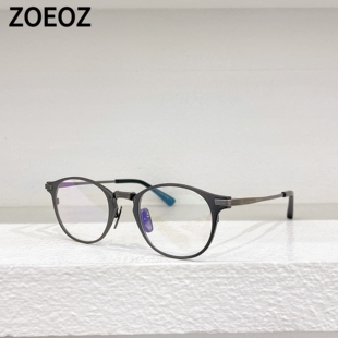 日本设计明星同款复古椭圆形钛架titanium眼镜框男女潮款近视镜框