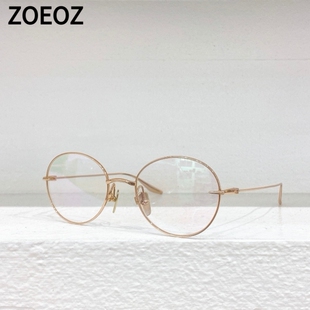 日本设计师款复古金属圆形钛架titanium眼镜框男女潮款近视镜框