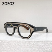 板材复古眼镜近视镜框可配度数变灰色 600大框飞行员式 JAMES TART