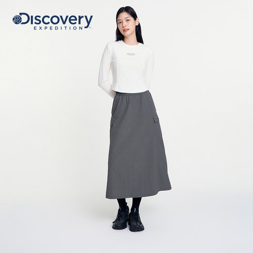 Discovery探索秋冬山系户外露营复古工装廓形伞兵半身裙女