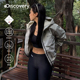 Discovery探索山系户外防泼水透湿防风夹克拼接连帽外套女春秋