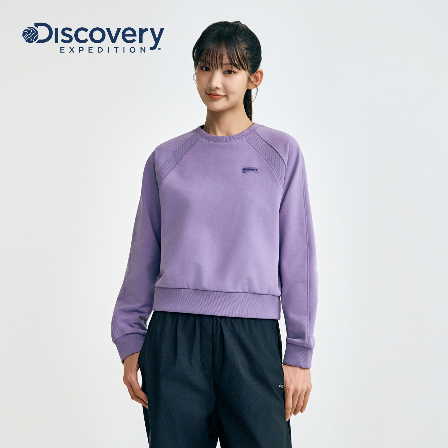 陈丽君同款Discovery探索运动训练服套头衫卫衣外套女25秋冬新品