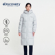 Discovery探索户外防泼水长款 90鹅绒加厚连帽保暖羽绒服男女冬