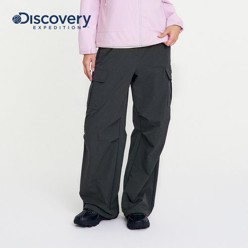 Discovery探索秋冬山系户外露营舒适宽松直筒拉绒伞兵裤女
