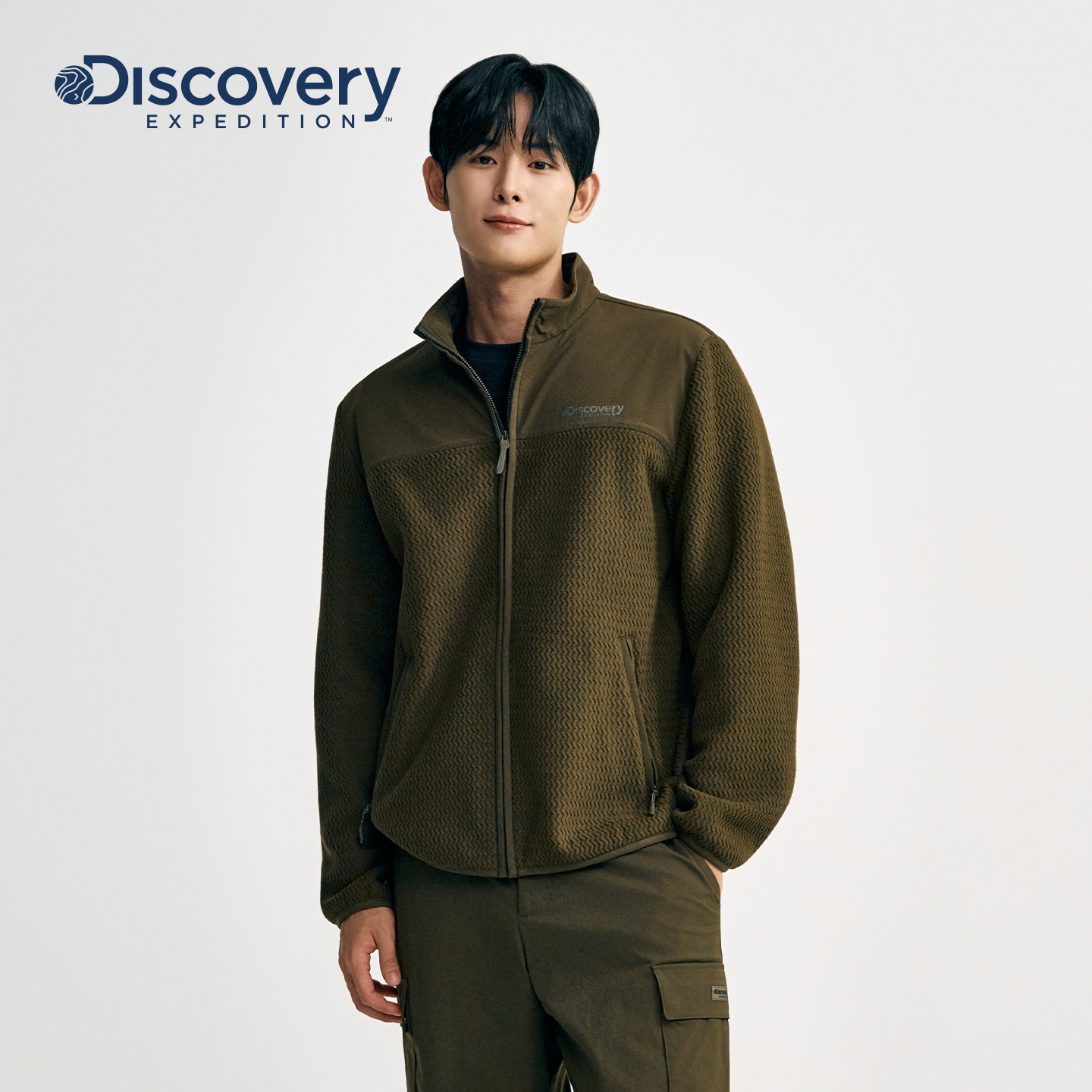 Discovery探索户外徒步保暖抓绒外套立领开衫夹克上衣男25秋冬新