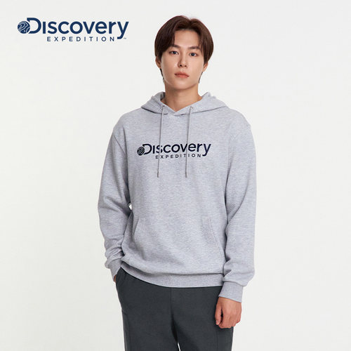 Discovery探索户外字母运动卫衣休闲套头帽衫简约训练服外套情侣
