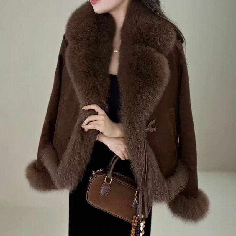 轻奢千金风气质外套短款仿狐狸毛领皮草冬季保暖皮毛一体毛毛衣,女装/女士精品,棉衣/棉服,淘宝优惠券,粉丝福利购,淘宝优惠卷
