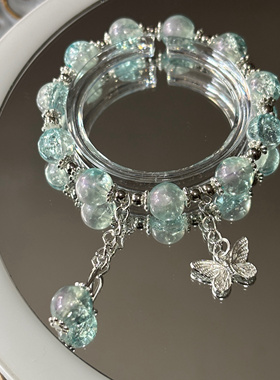 【碧蝶净湖】新中式古风琉璃原创小众手链ins串珠闺蜜手串高颜值