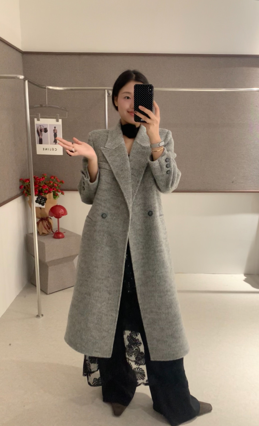 2025秋冬新款韩版宽松慵懒风V领西装绵羊毛女秋冬加厚中长款外套