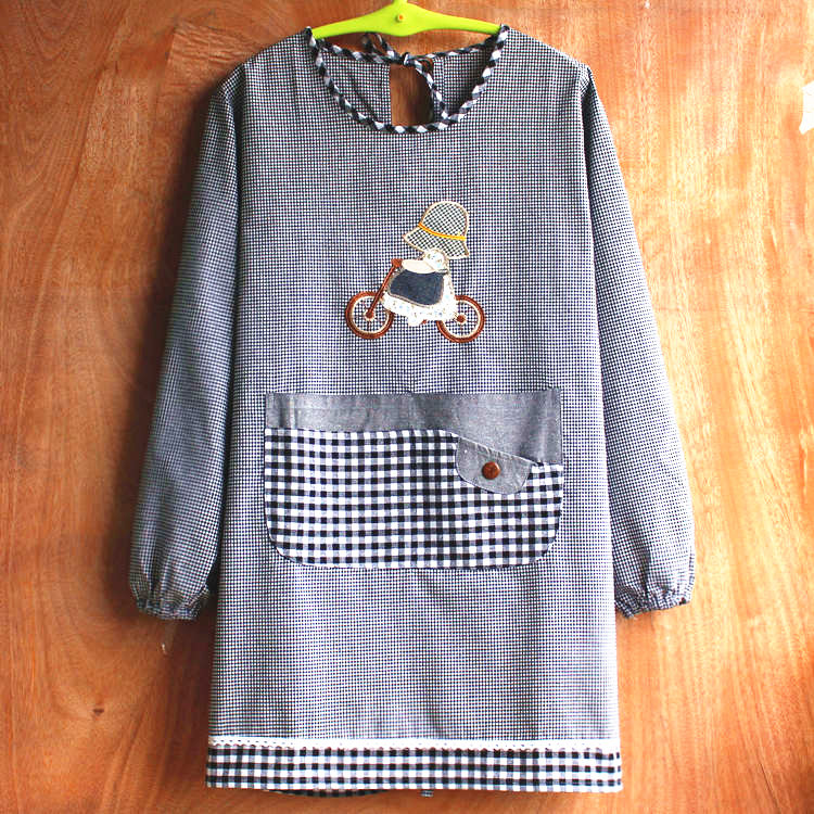 纯棉时尚可爱大人带袖男女围裙