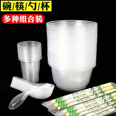 一次性碗筷套装家用餐具勺子杯子
