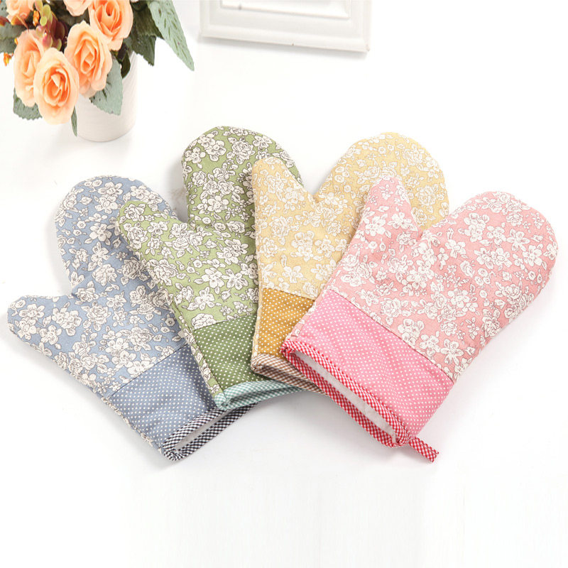 北欧加厚绗缝印花棉格子隔热防烫烤箱BBQ高温隔热微波炉手套,家庭/个人清洁工具,常规家务手套,淘宝优惠券,粉丝福利购,淘宝优惠卷