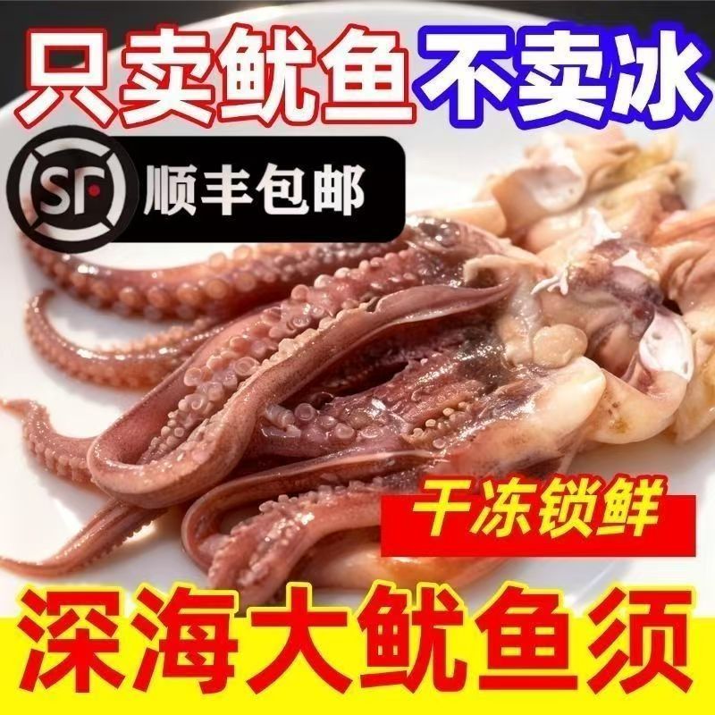 不包冰五包五斤开片鱿鱼头须，新冷冻鱿鱼