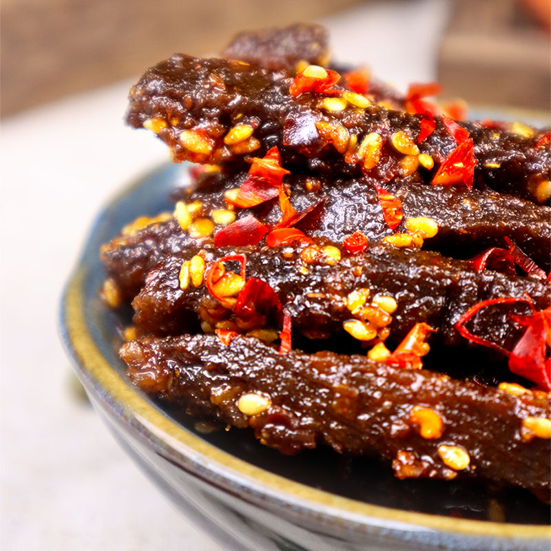 抓财手藤椒麻辣牛肉特色美食牛肉条熟食小吃真空袋即食办公室零食