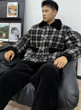 【0276亿】男士加绒加厚睡衣长袖长裤宽松抗静电休闲家夹棉居服