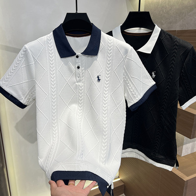 2026夏季男士新款时尚轻奢刺绣潮服圆领T恤短袖休闲百搭简约男装