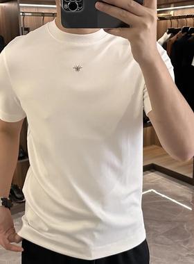 2024秋季新款男士打底半袖圆领时尚简约休闲上衣百搭潮流男装